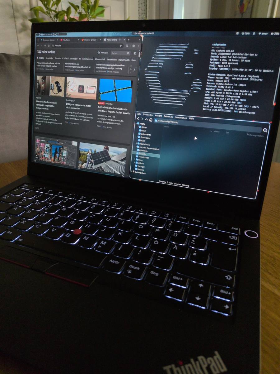 ThinkPad E14 mit Linux-Desktop
